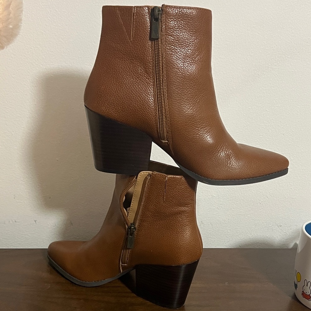 Sun + Stone Tan Ankle Booties